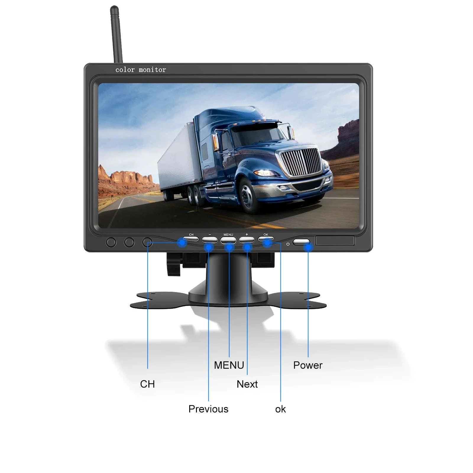 7" Wireless IPS Rear View Monitor and Backup Camera with BSD-Monitor with Camera / Germany