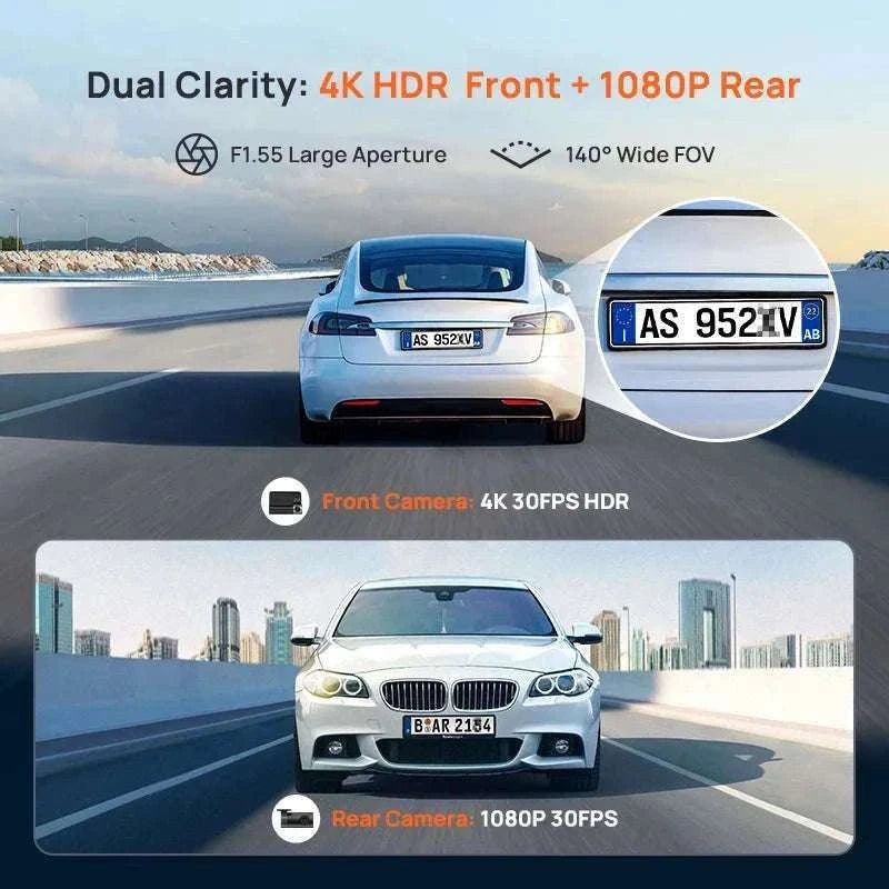 70mai A800SE 4K Dash Cam with GPS, ADAS & Voice Control-2-Channel n UP03 / Saudi Arabia / UHS-I U3 256GB