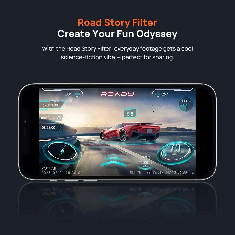 70mai A800SE 4K Dash Cam with GPS, ADAS & Voice Control-2-Channel n UP03 / Saudi Arabia / UHS-I U3 256GB