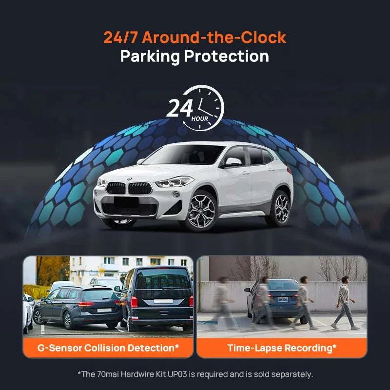 70mai A800SE 4K Dash Cam with GPS, ADAS & Voice Control-2-Channel n UP03 / Saudi Arabia / UHS-I U3 256GB