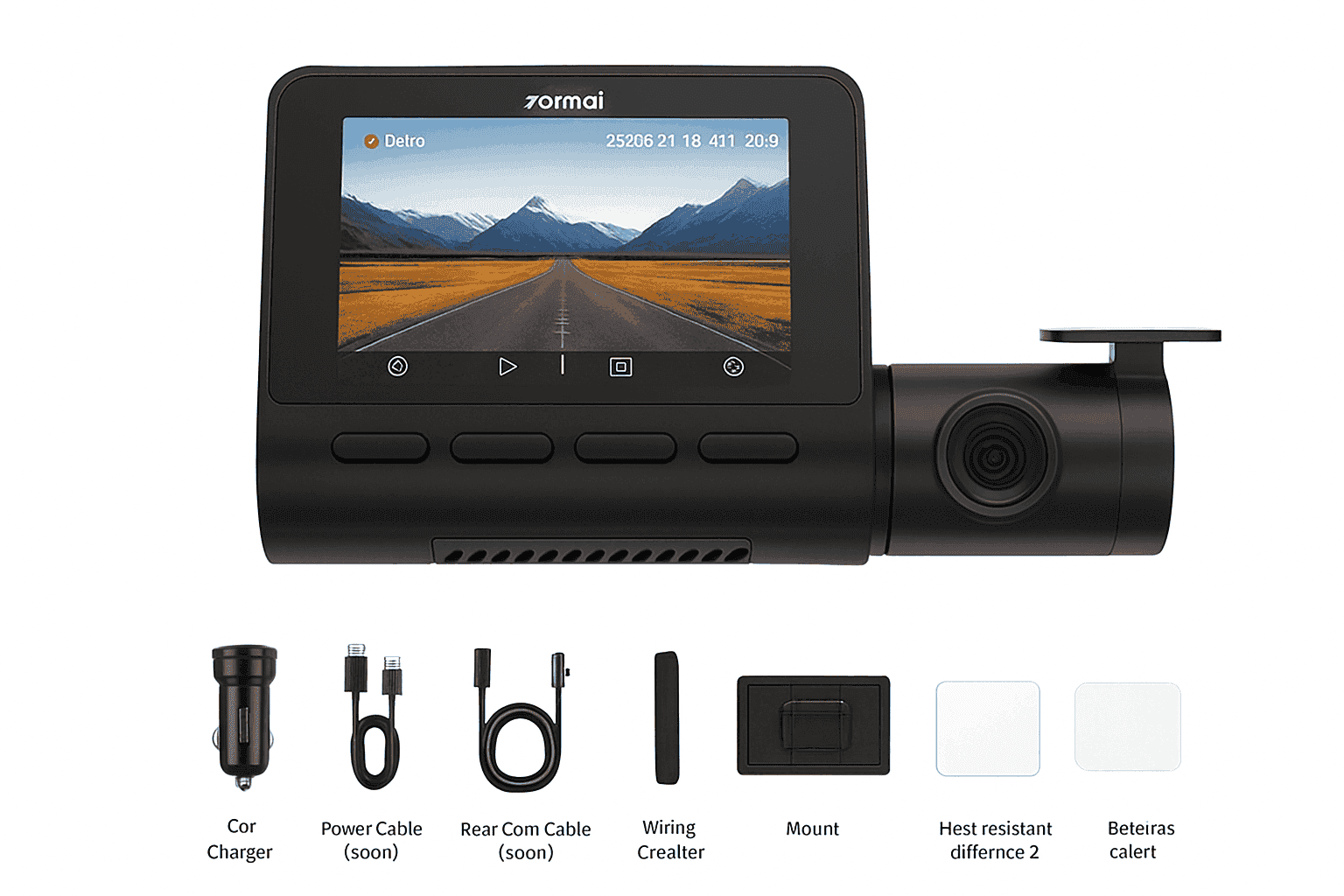 70mai A800SE 4K Dash Cam with GPS, ADAS & Voice Control-2-Channel n UP03 / Saudi Arabia / UHS-I U3 256GB