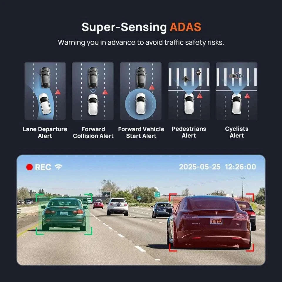 70mai A800SE 4K Dash Cam with GPS, ADAS & Voice Control-2-Channel n UP03 / Saudi Arabia / UHS-I U3 256GB