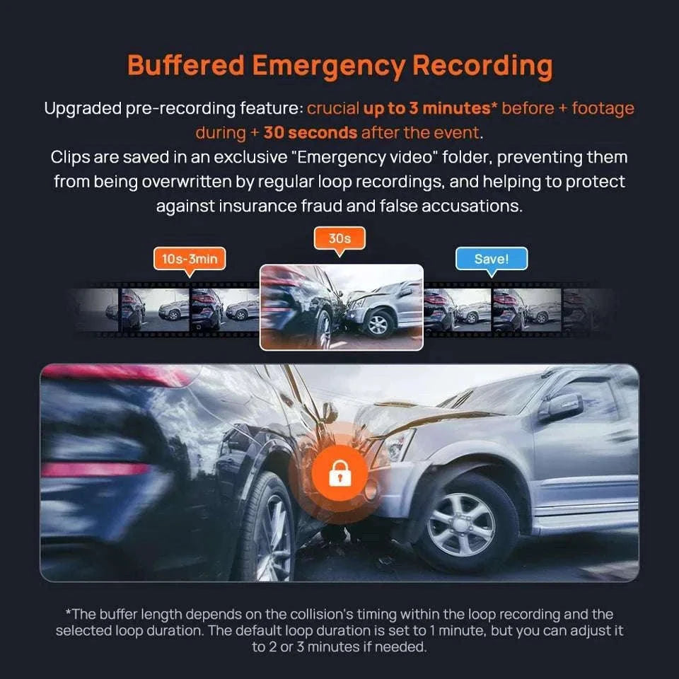 70mai A800SE 4K Dash Cam with GPS, ADAS & Voice Control-2-Channel n UP03 / Saudi Arabia / UHS-I U3 256GB