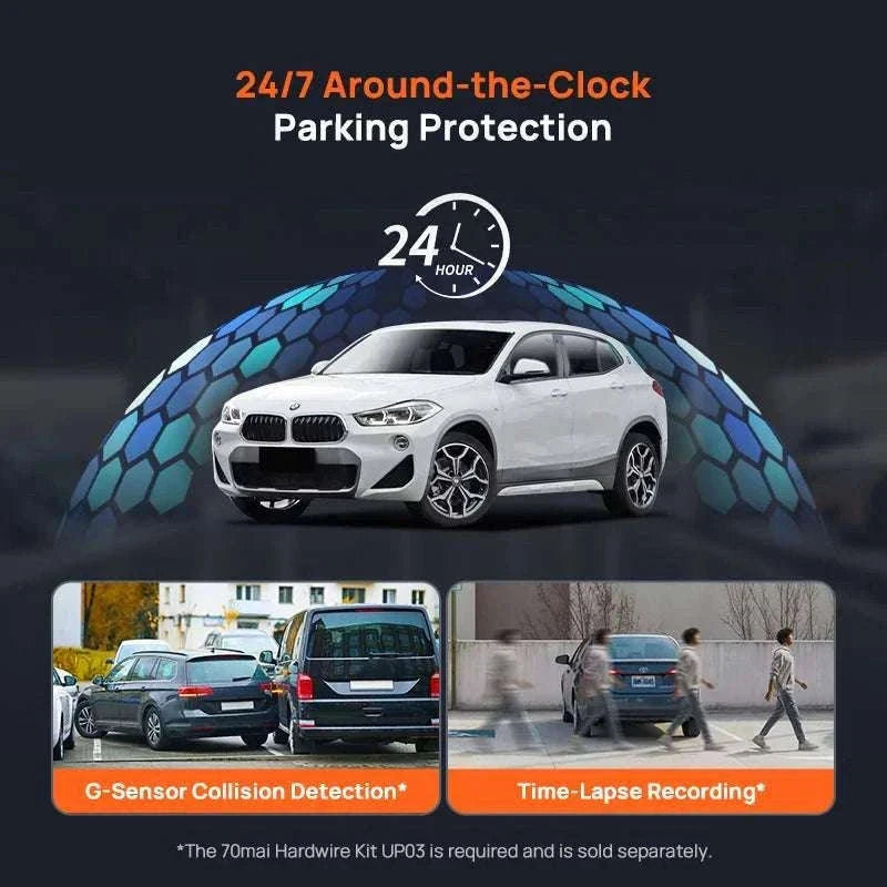 70mai A800SE 4K Dash Cam with GPS, ADAS & Voice Control-2-Channel n UP03 / Saudi Arabia / UHS-I U3 256GB