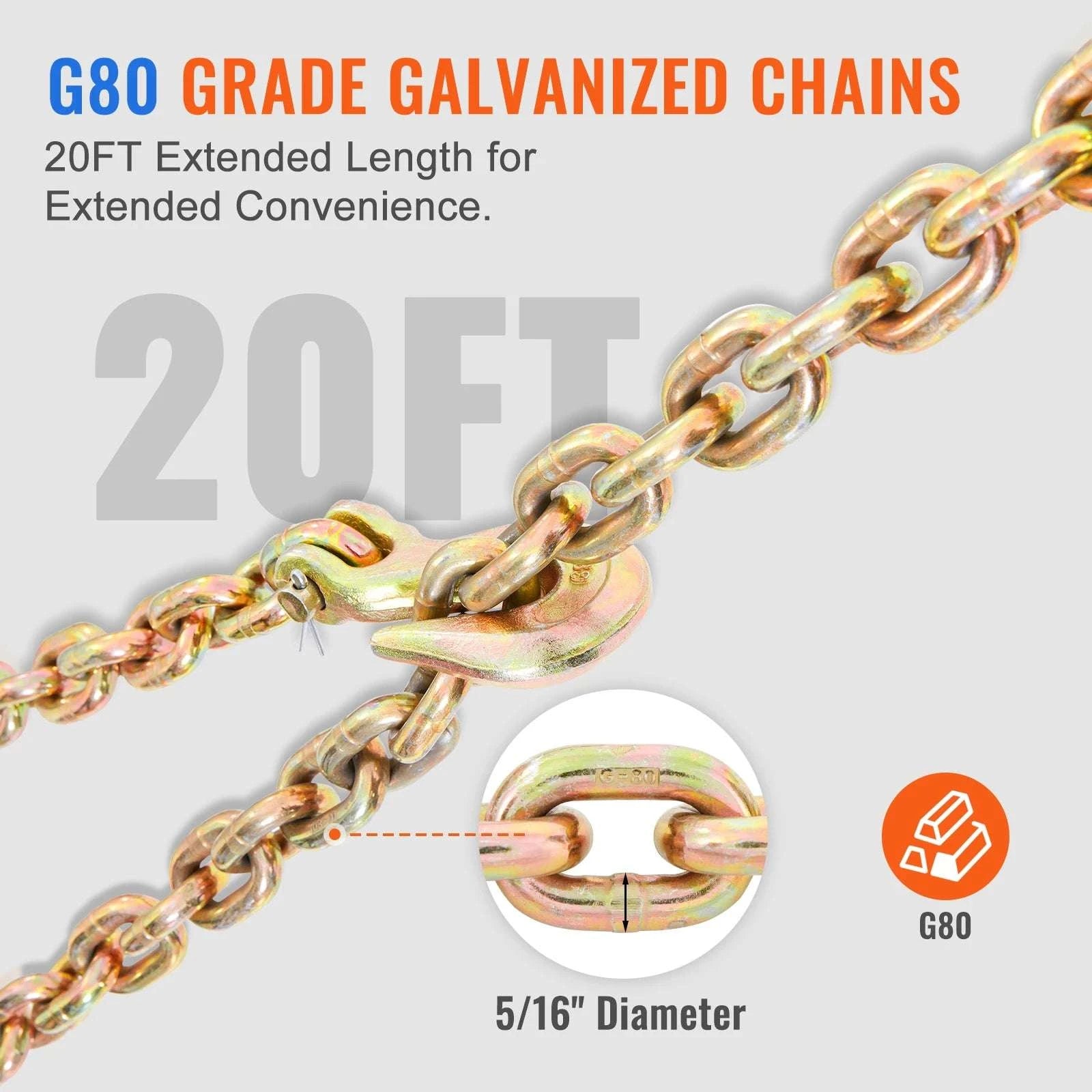 7100 lb Ratchet Chain Binder with Anti-Skid Handle for Secure Loads-4Pcs / CZECH REPUBLIC