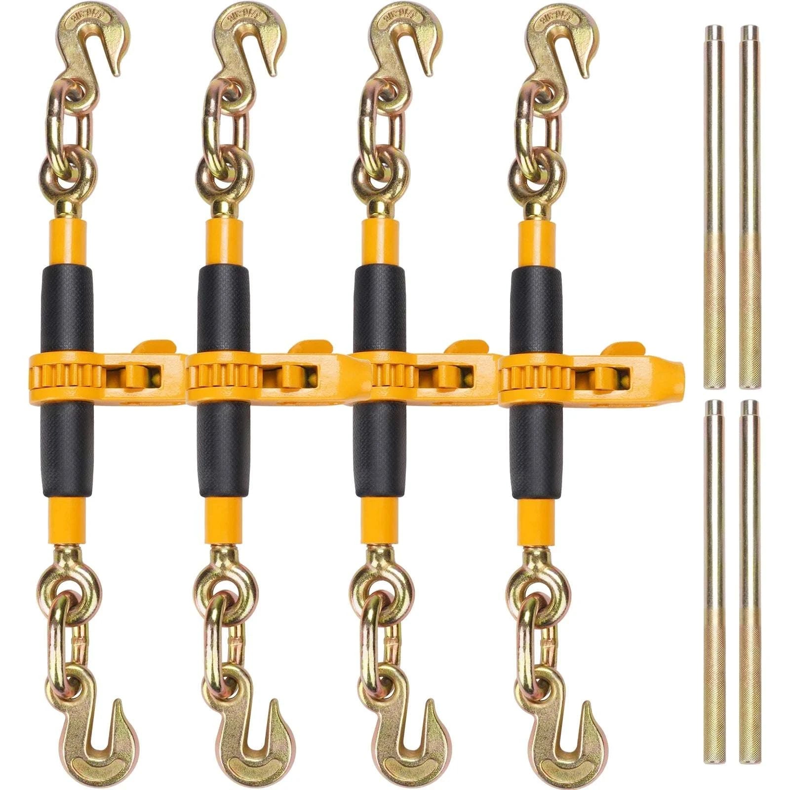 7100 lb Ratchet Chain Binder with Detachable Handle & Hooks-