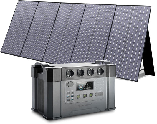 ALLPOWERS Portable Power Station S2000 - 1500Wh Solar Generator & Mobile Power Storage Battery | 2000W (4000W Peak) with 400W Foldable Solar Panel for Camping, RV, Travel, Garden, and Emergency Backup