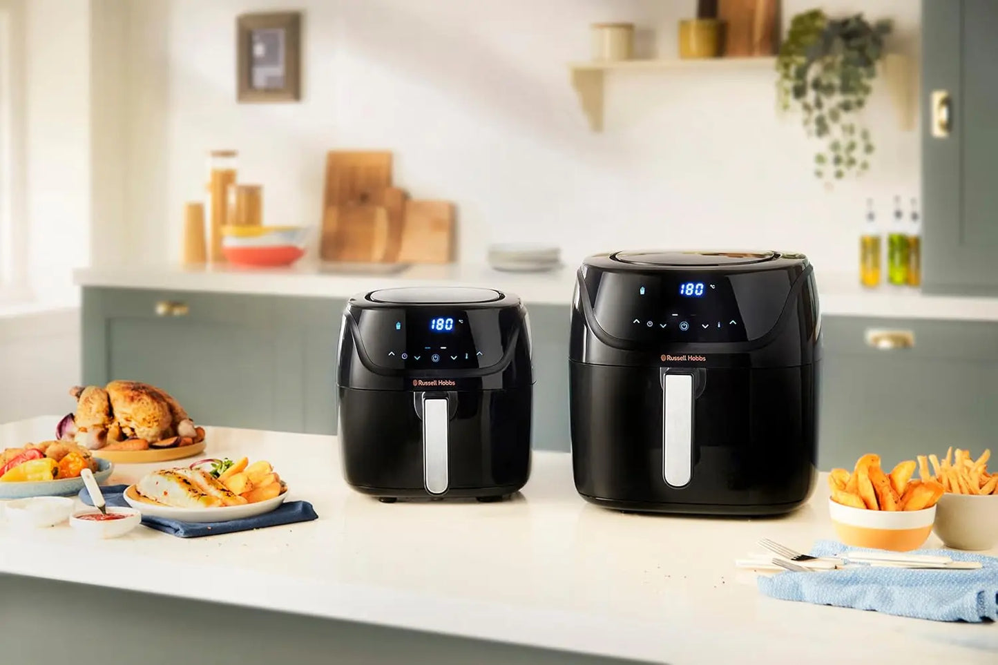 Russell Hobbs SatisFry 27170-56 Hot Air Fryer XXL 8L Rapid AirFryer Compact Housing 7 Cooking Functions 10 Programmes Dishwasher Safe Max 220 °C Fryer without Oil, Grilling, Baking, Roasting - Spy-shop.com