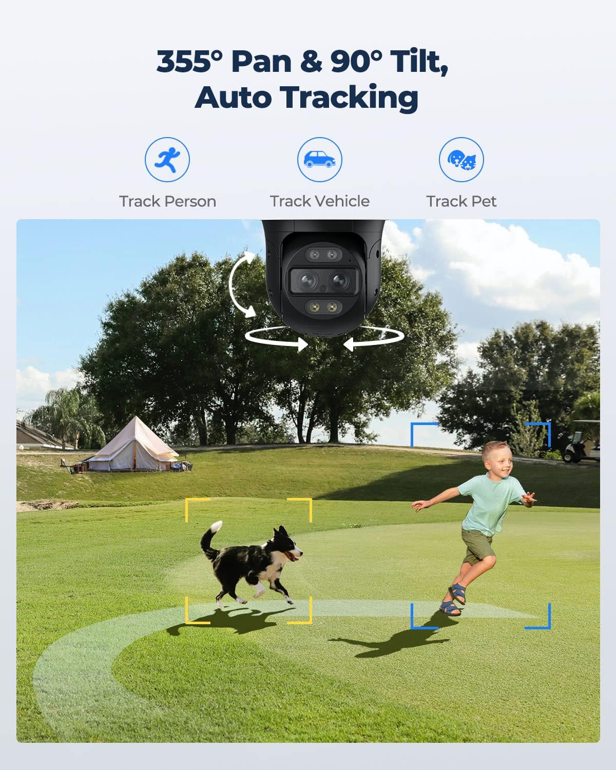 Trackmix Wi-Fi Battery Camera: 4MP - 15fps, Dual Lens 96° + 38°, Night Vision Range up to 15m, Built-in Microphone and Speaker, Motion Detection with Human and Vehicle Detection, Auto-Tracking Feature, Wi-Fi Connectivity, Free Mobile App Included - Spy-shop.com