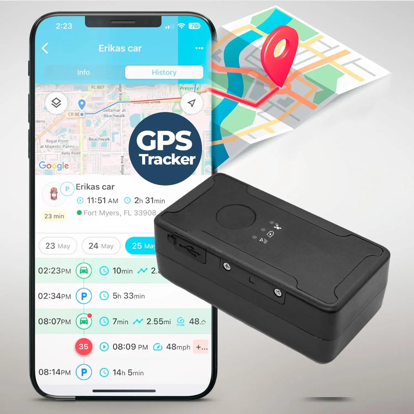 Magnetic Car GPS Tracker - Portable Hidden GPS Tracking Device for Vehicles | Real-Time, Full Global Coverage, 1-Month Battery Life - Spy-shop.com