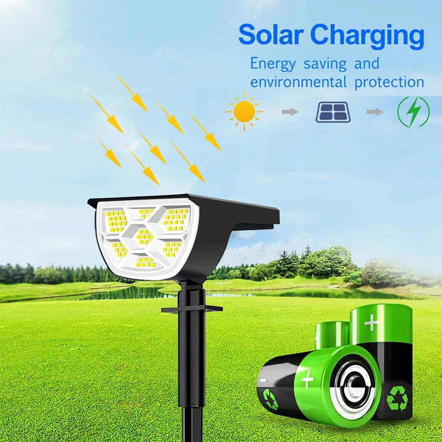 72/68 LED Solar Landscape Lights Outdoor Waterproof Spotlights-56LED Warm White / 1PC
