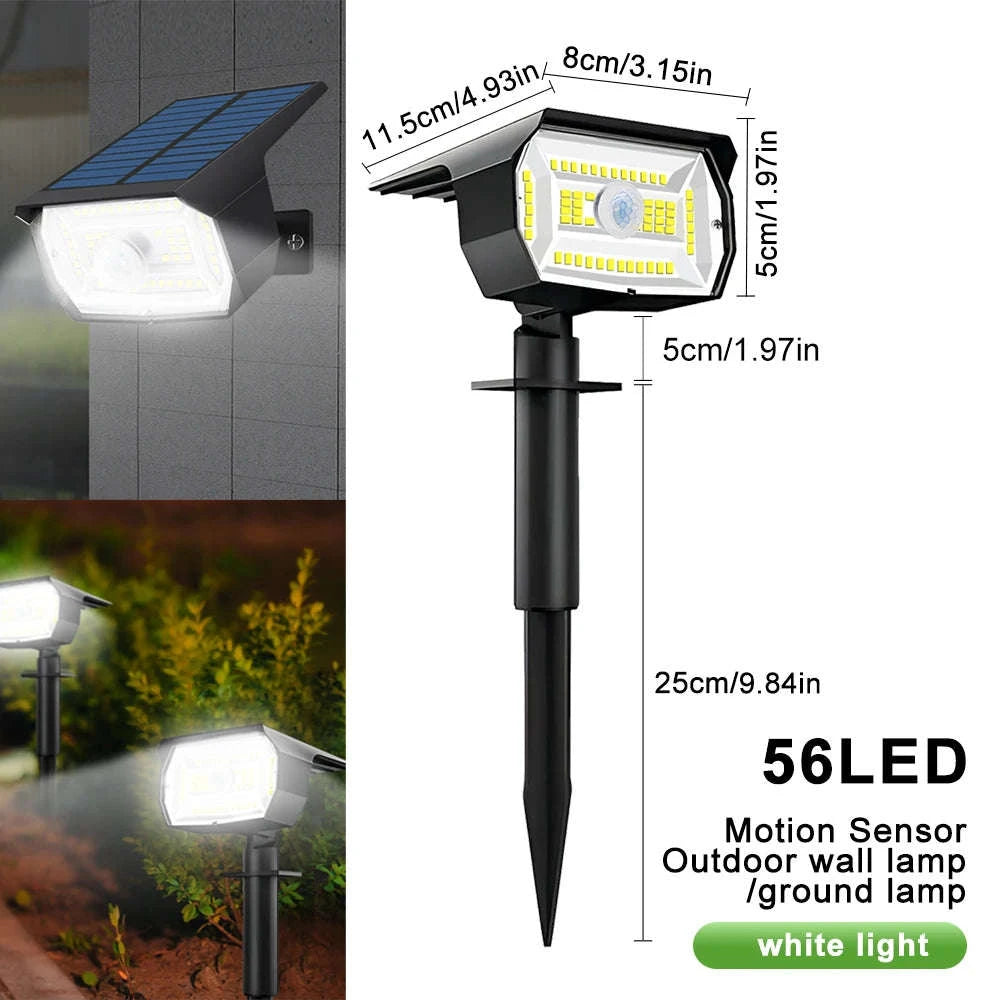 72/68 LED Solar Landscape Lights Outdoor Waterproof Spotlights-56LED Warm White / 1PC