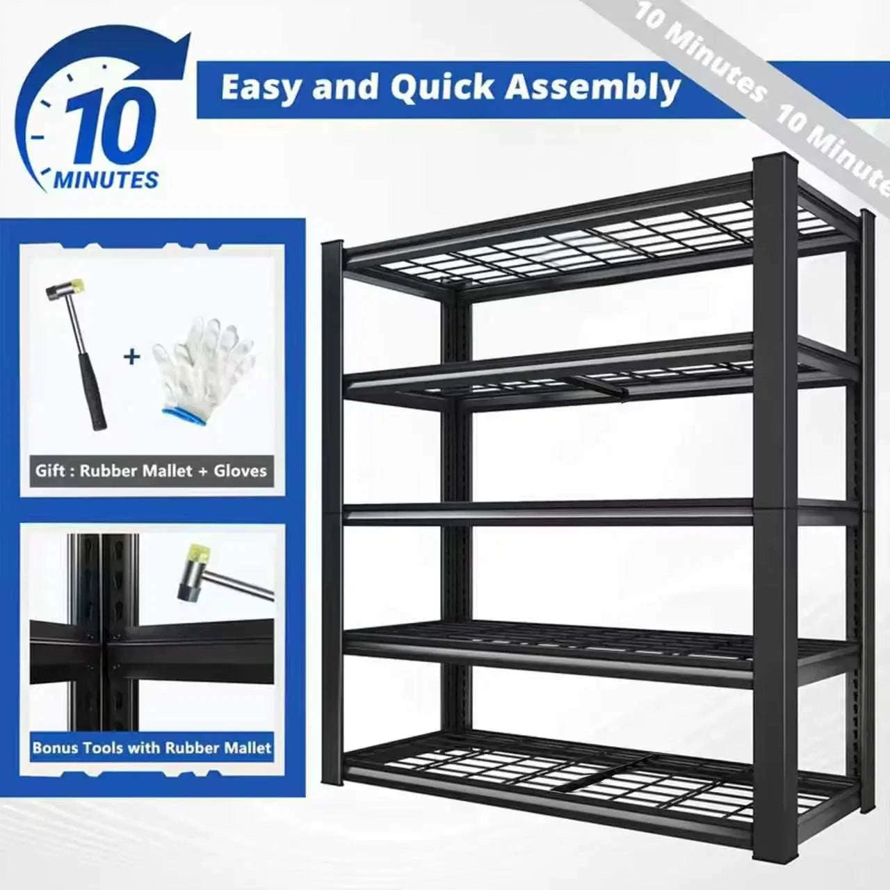 72" Adjustable Metal Storage Rack Double Layer Utility Shelving-High Quality 72H / United States