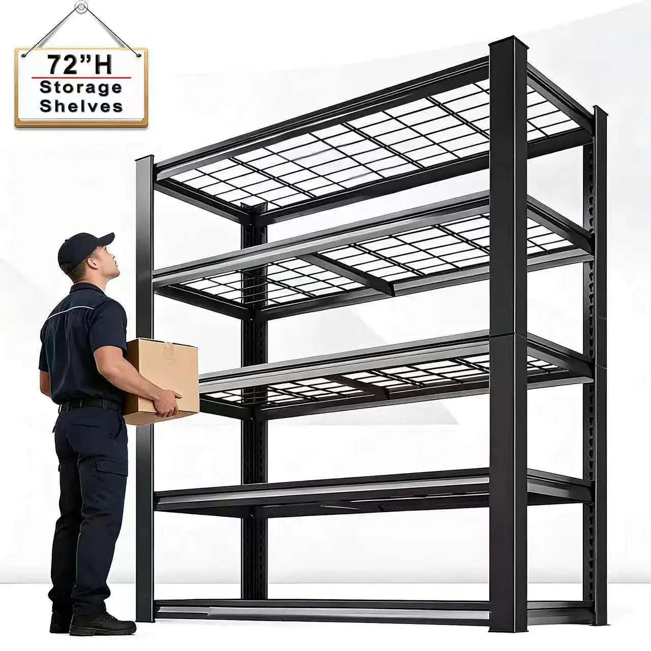 72" Adjustable Metal Storage Rack Double Layer Utility Shelving-High Quality 72H / United States