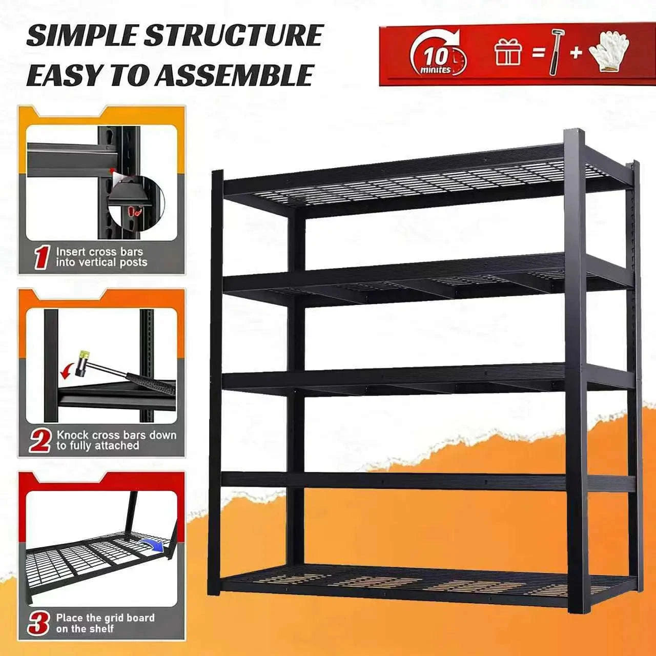 72" Adjustable Metal Storage Rack Double Layer Utility Shelving-High Quality 72H / United States