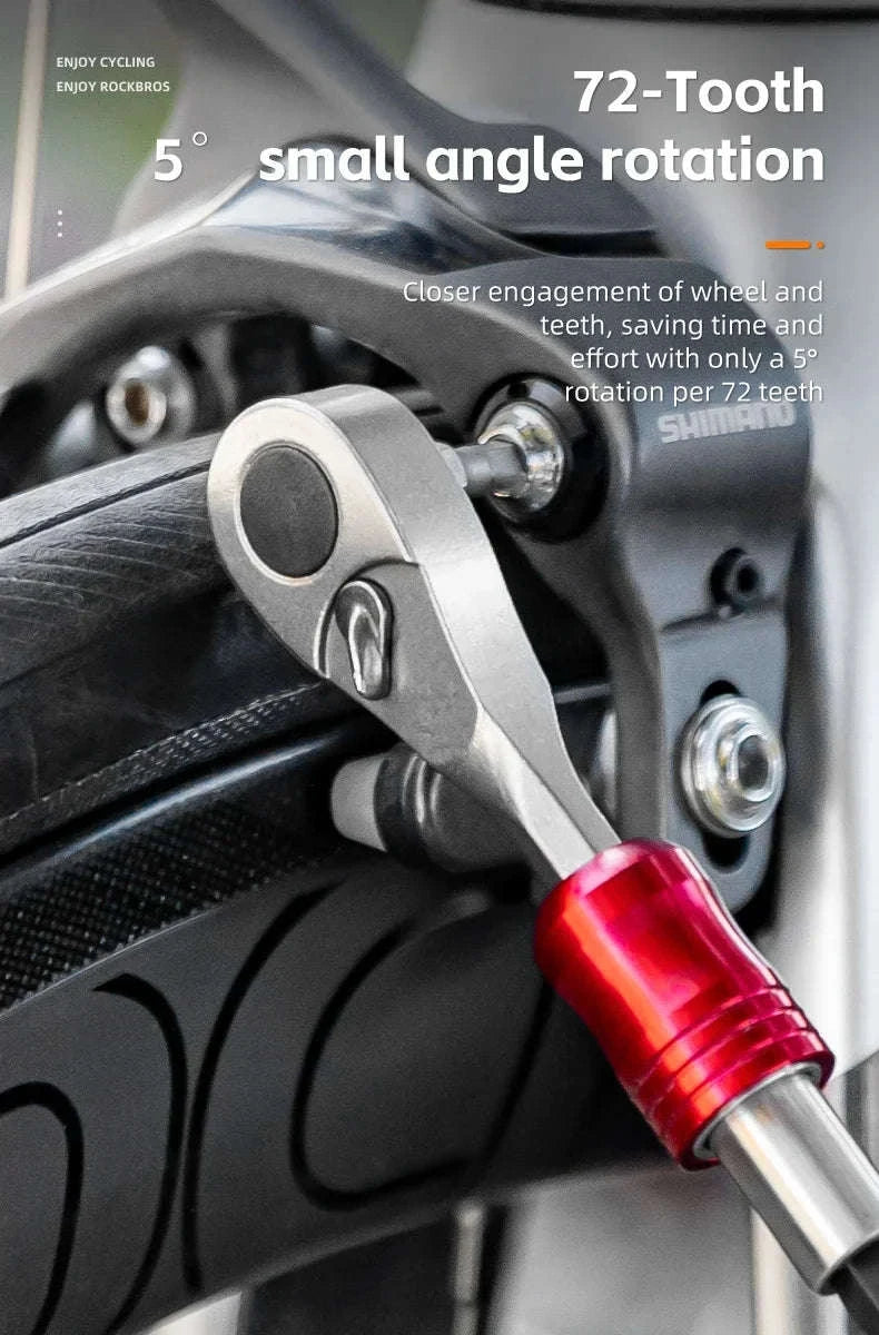 72 Tooth Bike Ratchet Wrench Tool Set Lightweight Repair Kit-43210049001