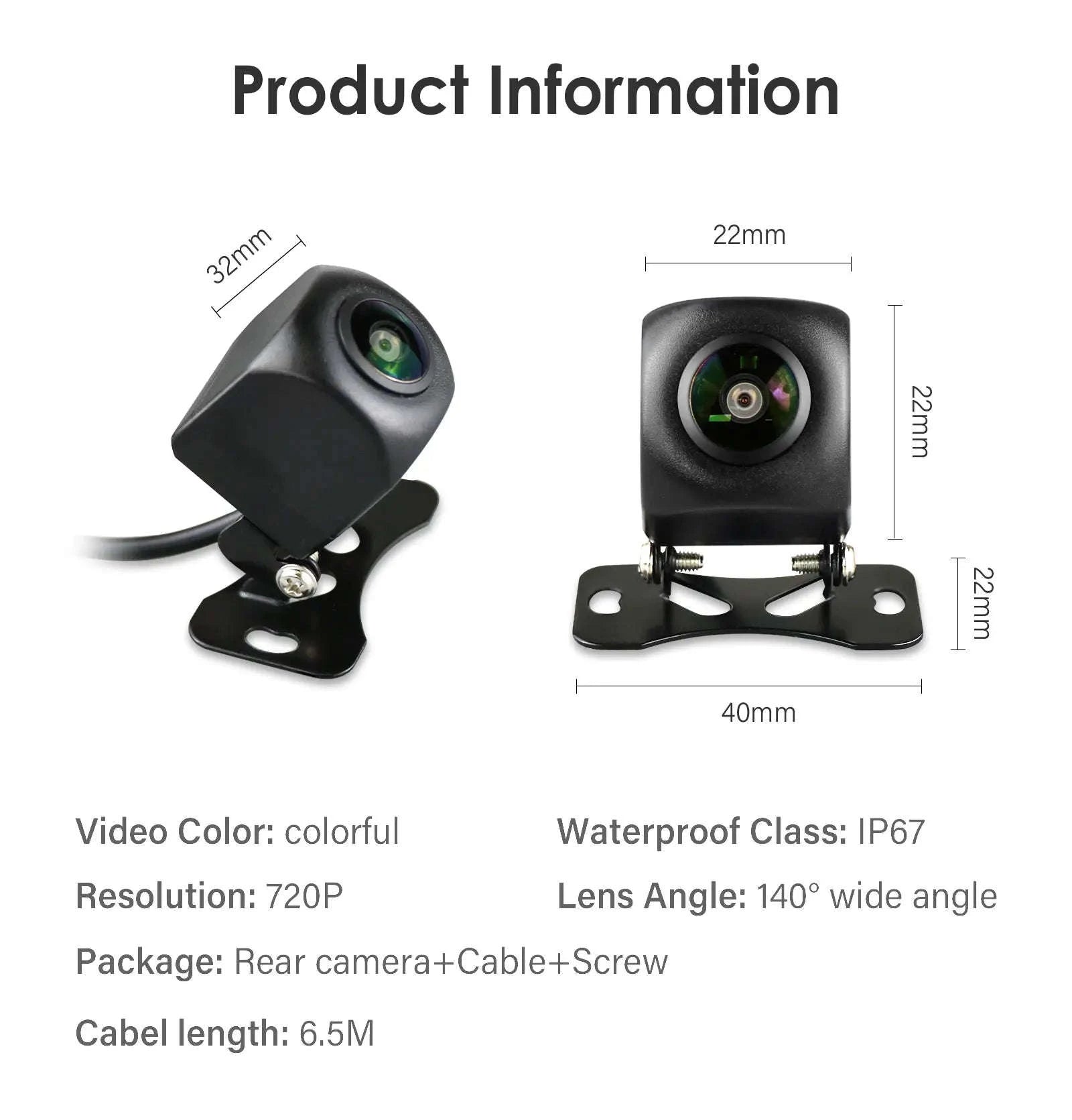 720P/1080P AHD Rear View Camera Wide Angle Waterproof Night Vision-AHDC6 (720P) / spain