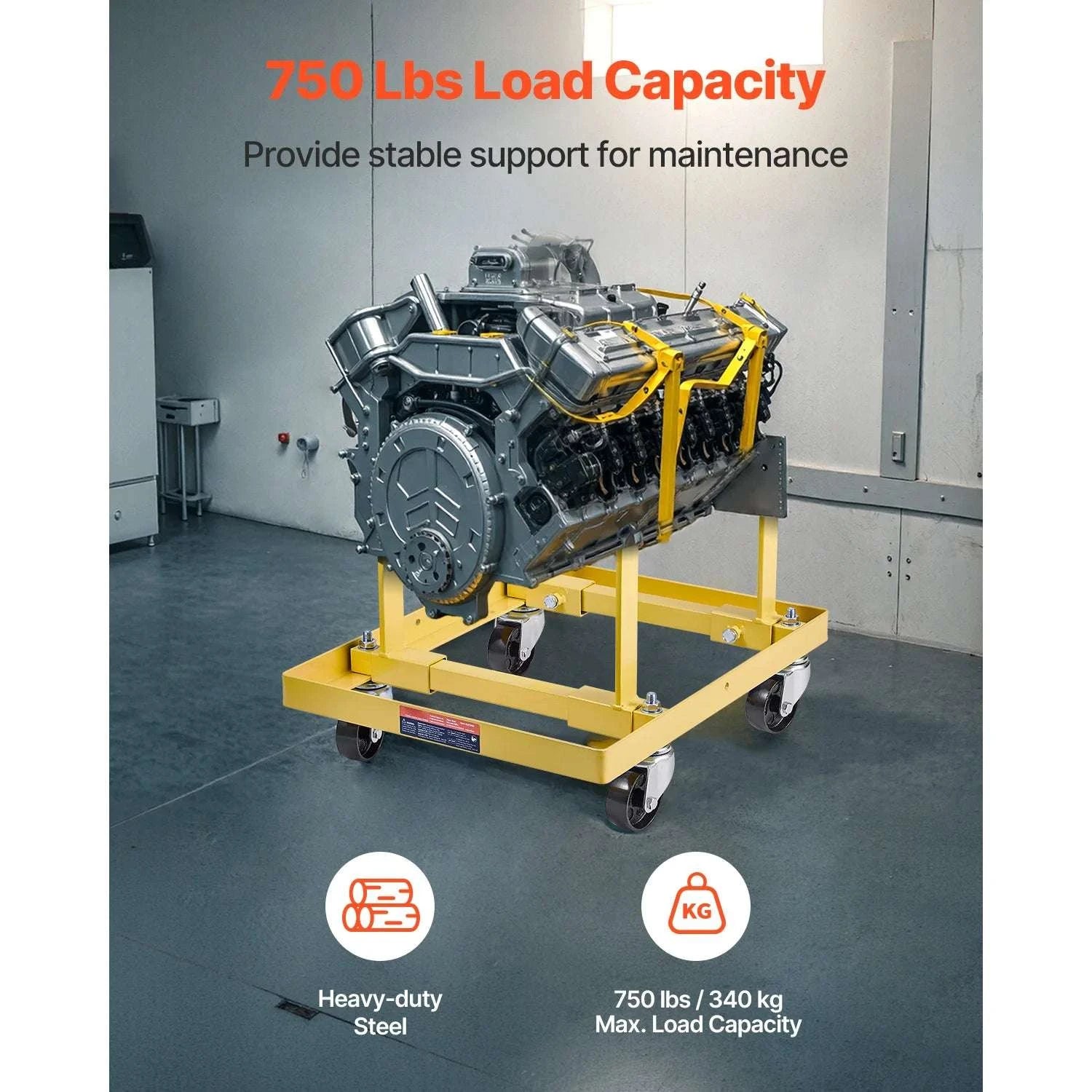 750 lbs Engine Stand with Swivel Casters for Stable Repair Work-Adjustable / spain