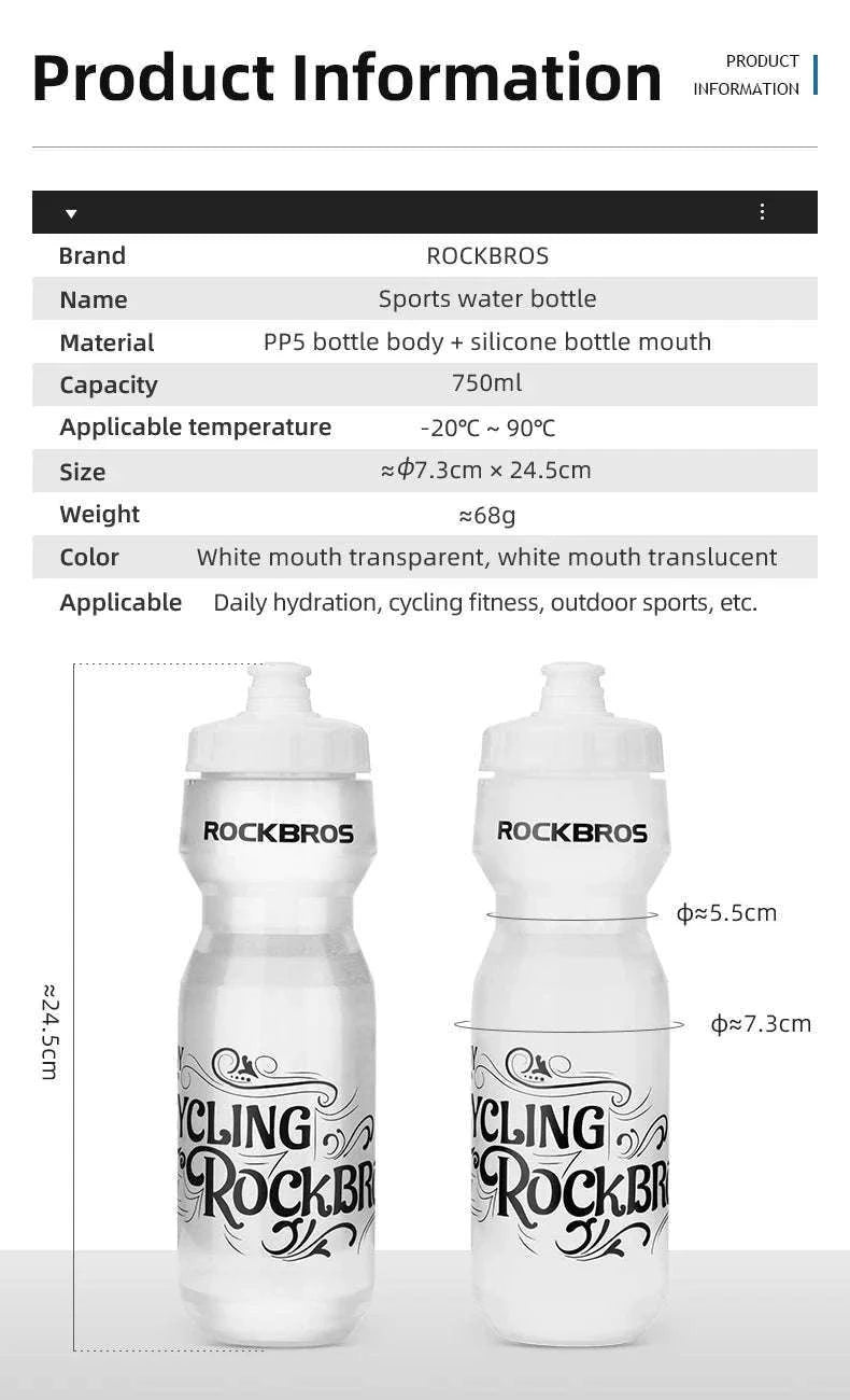 750ML Cycling Water Bottle Squeeze Design Bike Hydration Cup-DCBT69D