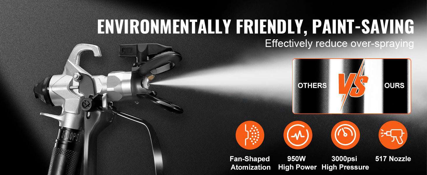 750W/950W Airless Paint Sprayer 3000 PSI High Pressure System-750W / United States