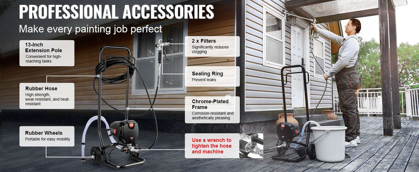 750W/950W Airless Paint Sprayer 3000 PSI High Pressure System-750W / United States