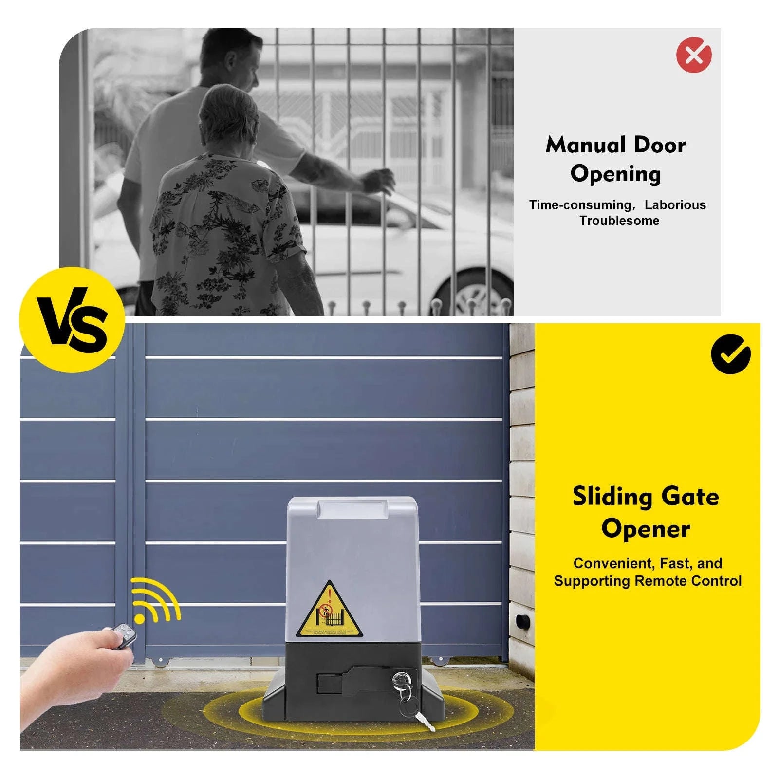 750W Sliding Electric Gate Opener with Remote Control-GERMANY