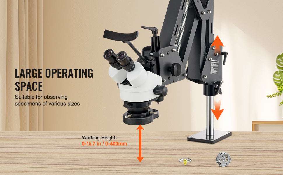 7X–45X Multi-Directional Jewelry Microscope with LED Ring Light-with Ball Vise / france