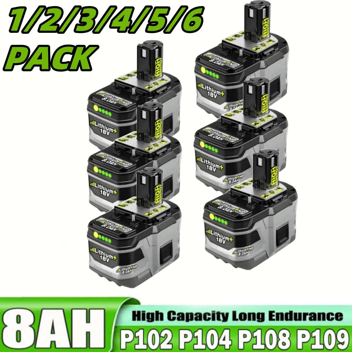8.0Ah 18V Li-Ion Battery Replacement with Indicator-1PACK / United States