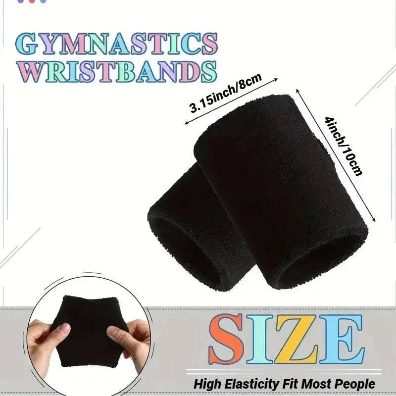 8×10CM Sports Wristbands for Sweat Control and Wrist Support-White (2Pcs)
