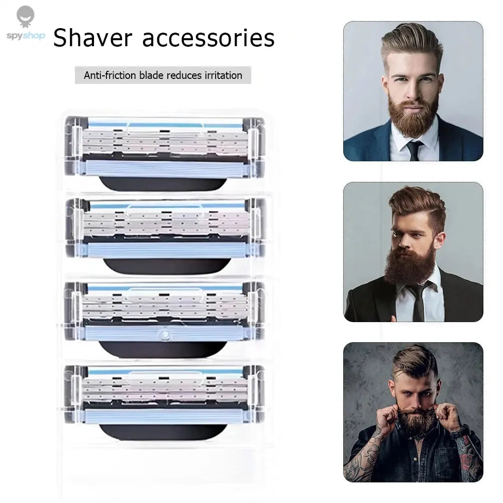 8-60Pcs  Stainless Steel Blade Sharp 3 Layer Men's Classic Razor Blade for Gillette Mach 3 Manual Razor Vintage Water Wash Razor Spy-shop.com
