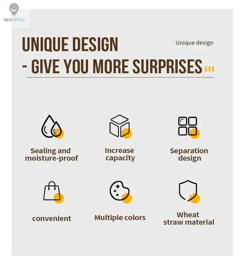 8 Grids Organizer Container For Tablets Travel Pill Box With Seal Ring Small Box For Tablets Wheat Straw Container For Medicines Spy-shop.com