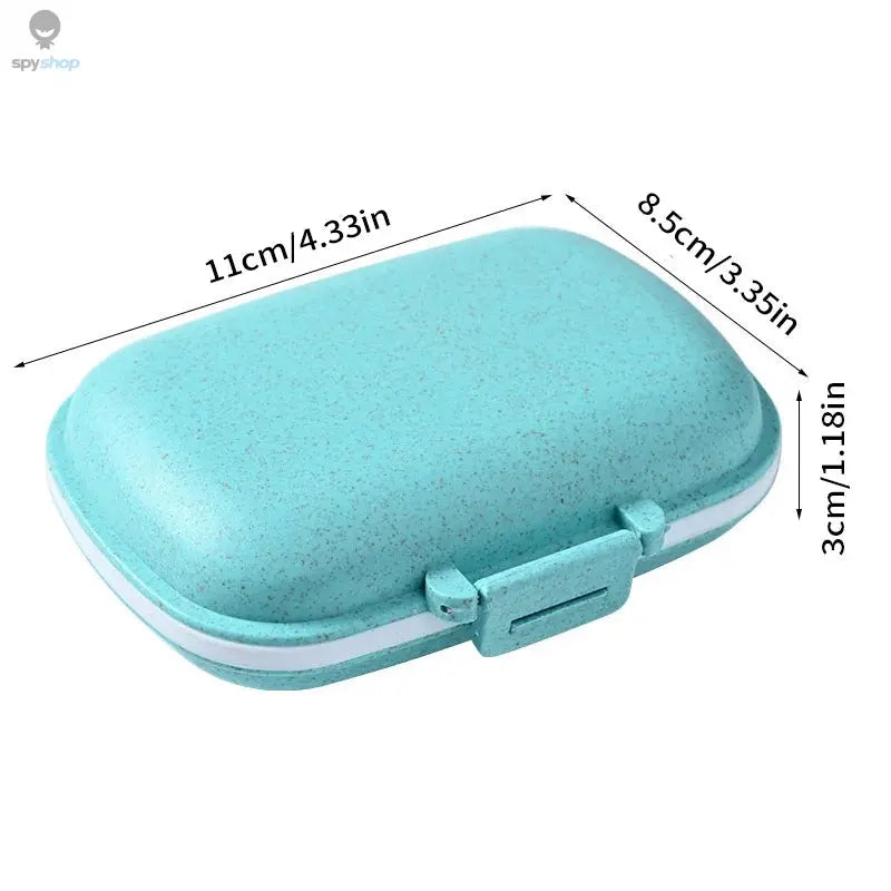 8 Grids Organizer Container For Tablets Travel Pill Box With Seal Ring Small Box For Tablets Wheat Straw Container For Medicines Spy-shop.com