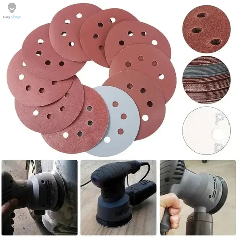 8 Hole 125mm Sandpaper Woodworking Metal Grinding Disc Abrasive Polishing Tool 40/1000/2000 Grit Sanding Discs 