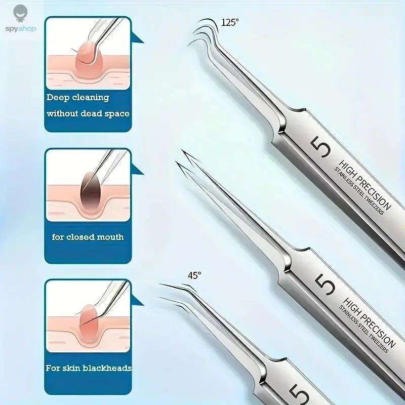 8-Piece Blackhead Remover Kit – Stainless Steel Blemish & Acne Extraction Tools – Professional Pimple Popper Set for All Skin Spy-shop.com