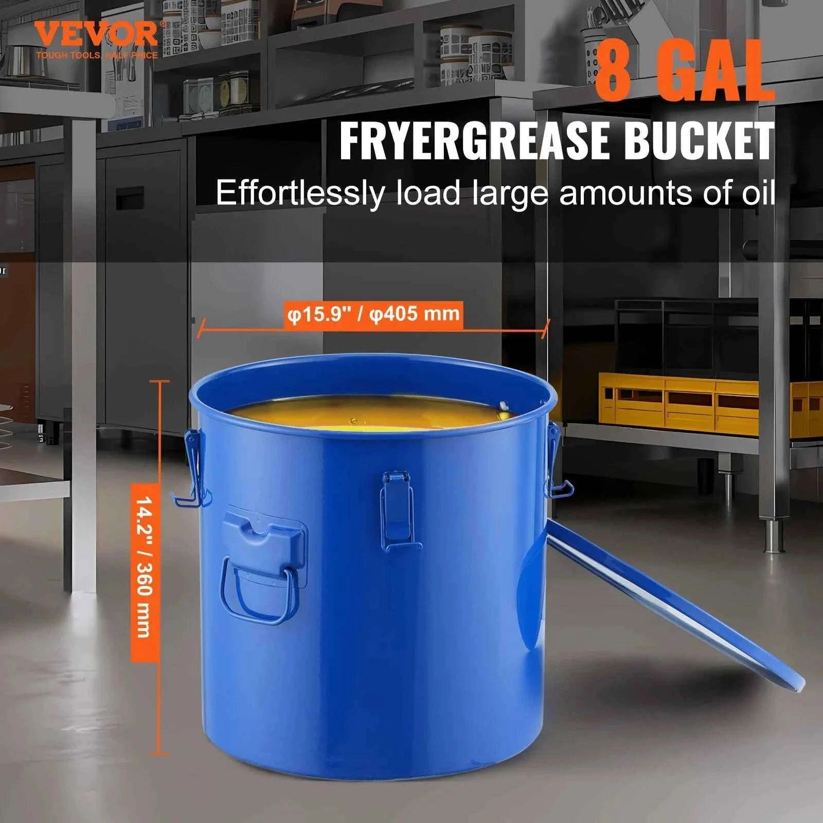 8 Gallon Carbon Steel Fryer Grease Bucket-StainlessSteel8gal / Poland
