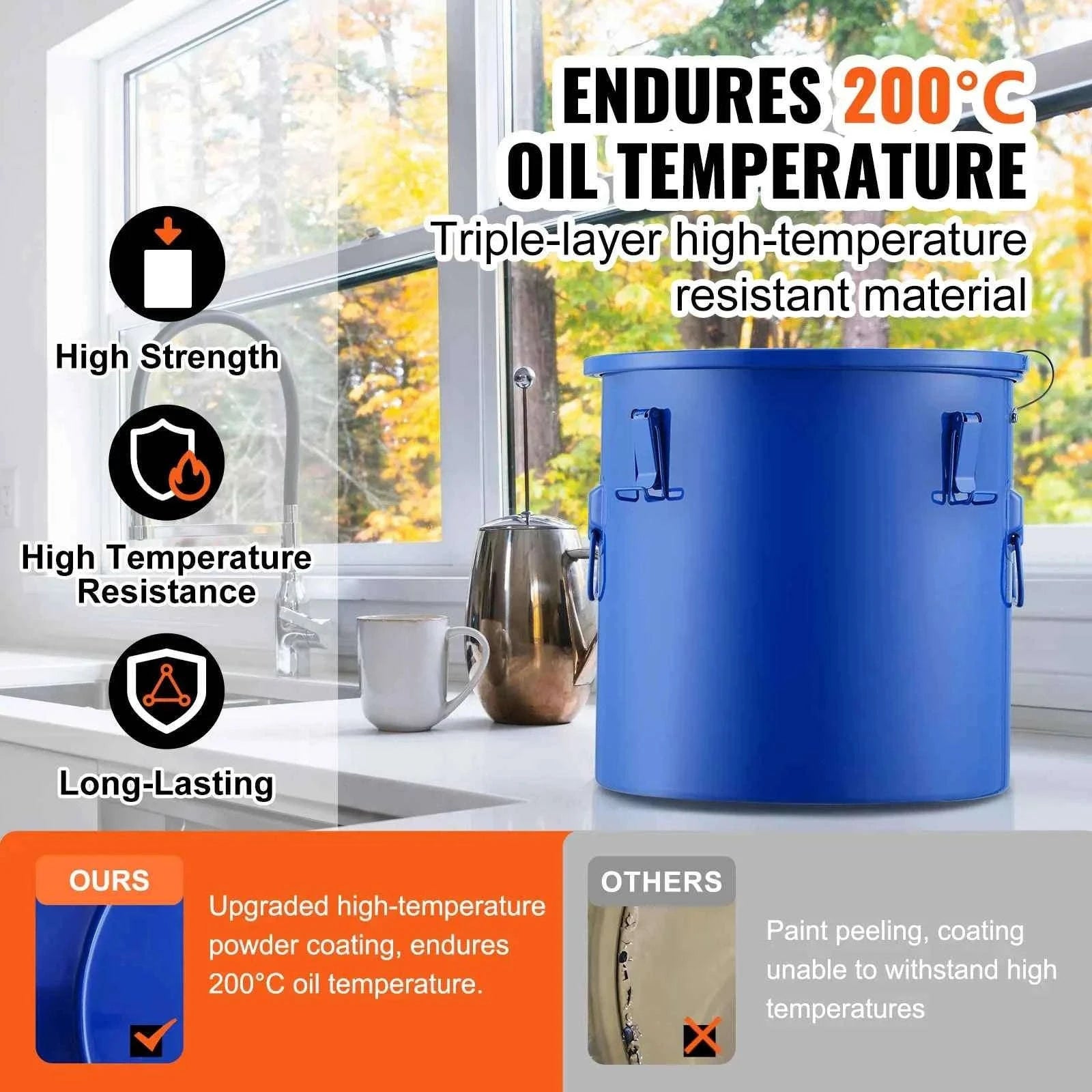 8 Gallon Carbon Steel Fryer Grease Bucket-StainlessSteel8gal / Poland