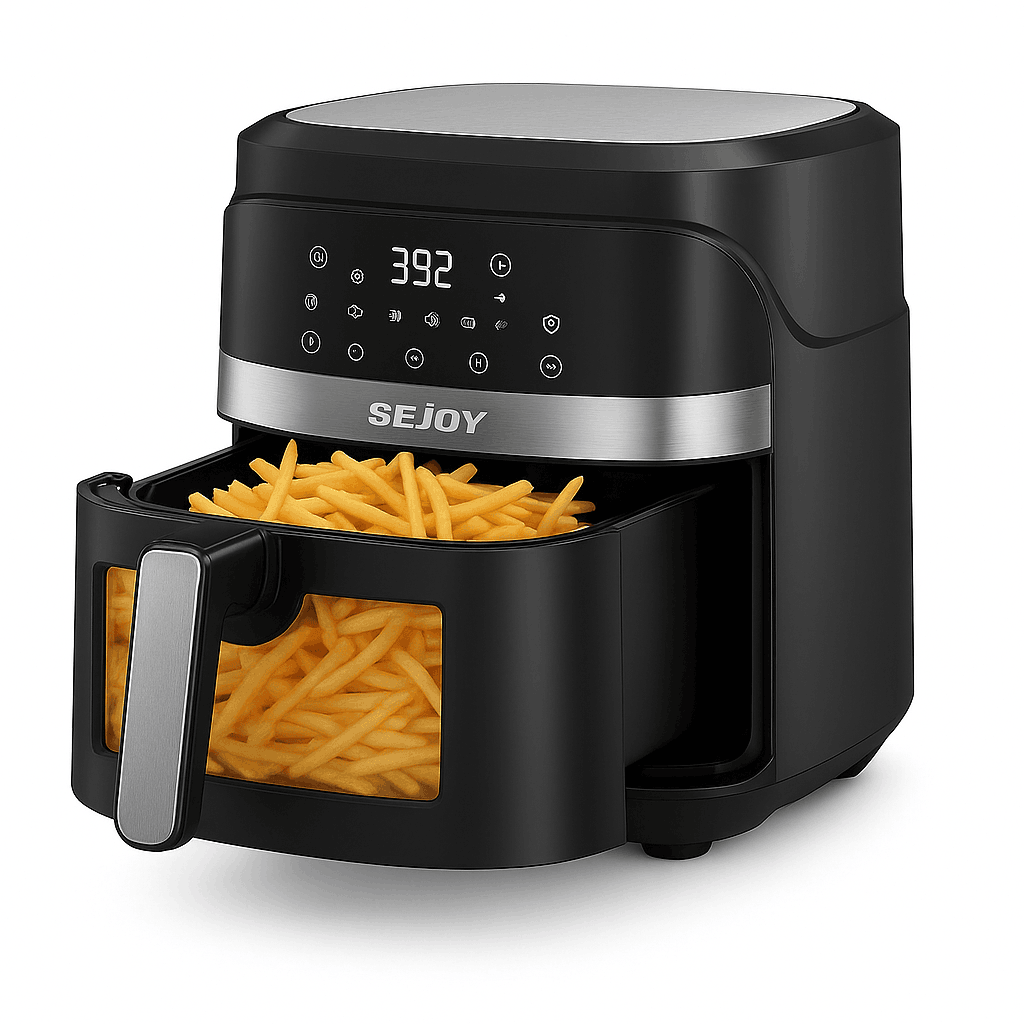 8-in-1 6 Quart Electric Air Fryer Oven-United States / black