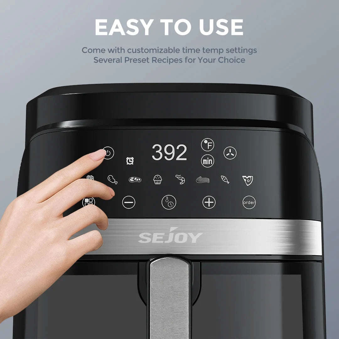 8-in-1 6 Quart Electric Air Fryer Oven-United States / black