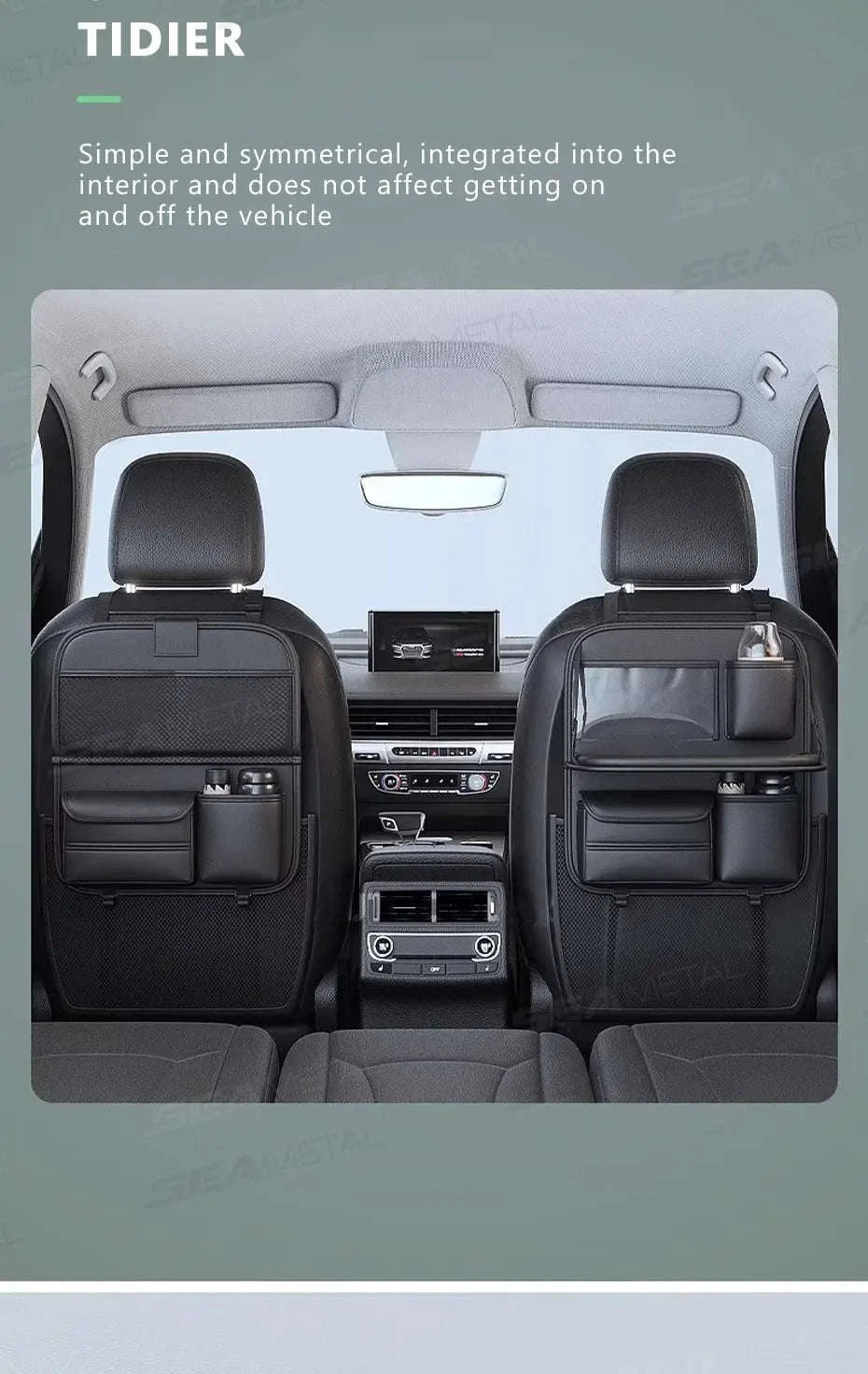 8-in-1 Car Seat Back Storage Bag with Foldable Tray-upgraded version