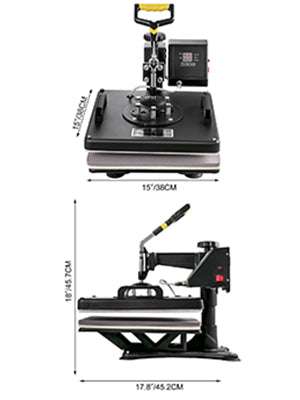 8-in-1 Heat Press Machine 12x15 & 15x15 Sublimation Kit-8 in 1 12 x 15 inch / spain