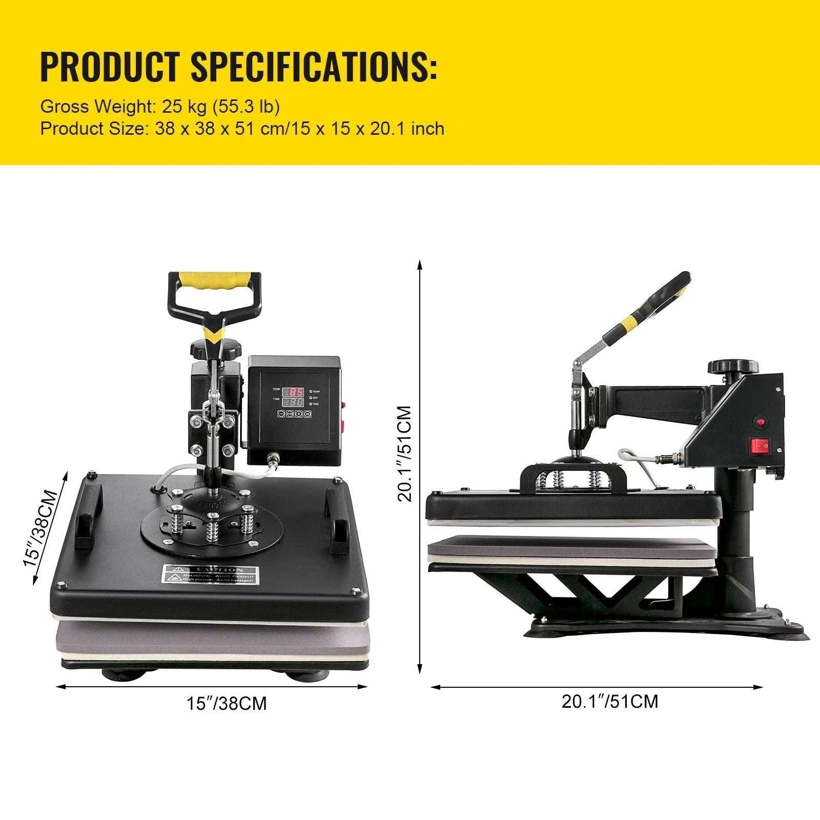 8-in-1 Heat Press Machine 12x15 & 15x15 Sublimation Kit-8 in 1 12 x 15 inch / spain