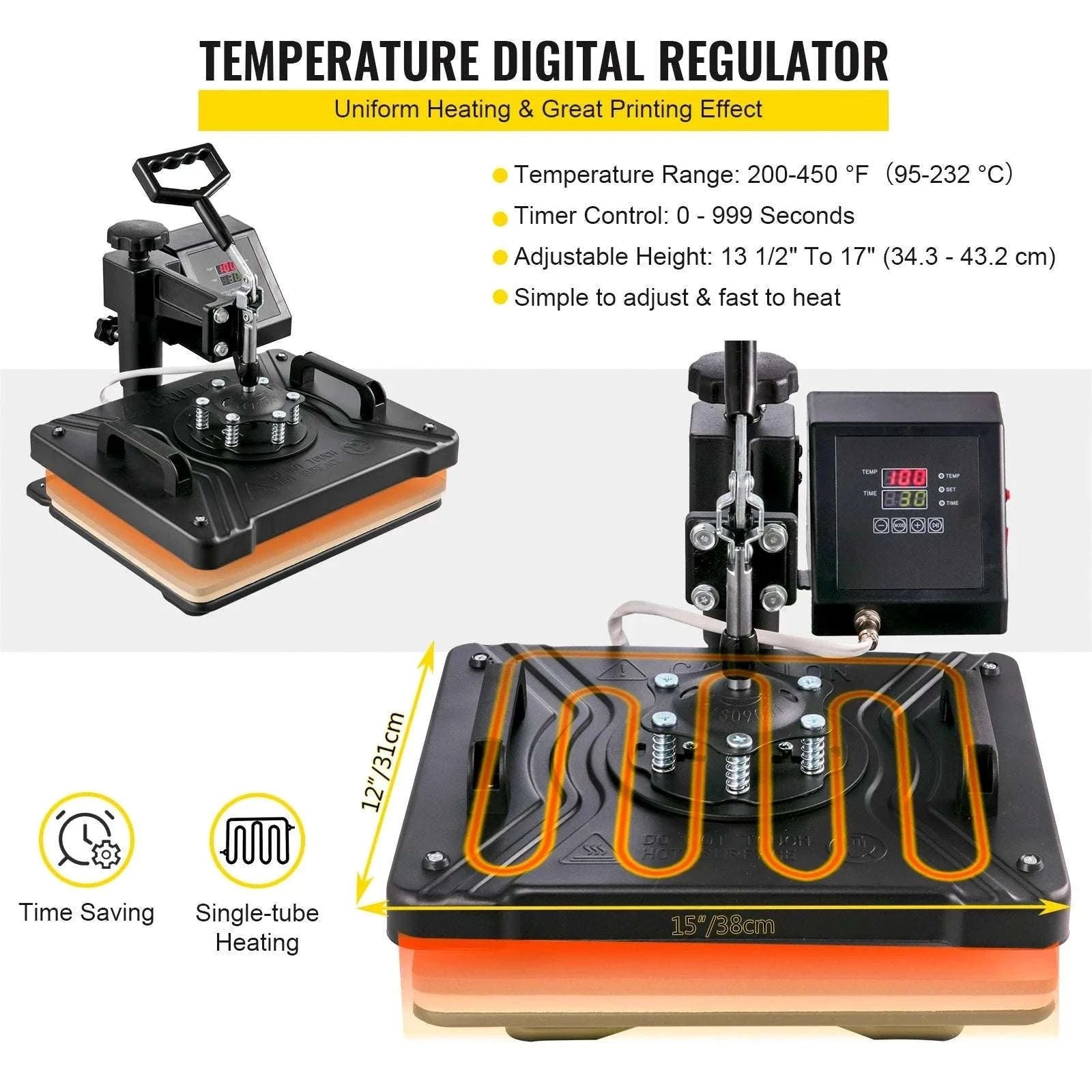 8-in-1 Heat Press Machine 12x15 & 15x15 Sublimation Kit-8 in 1 12 x 15 inch / spain