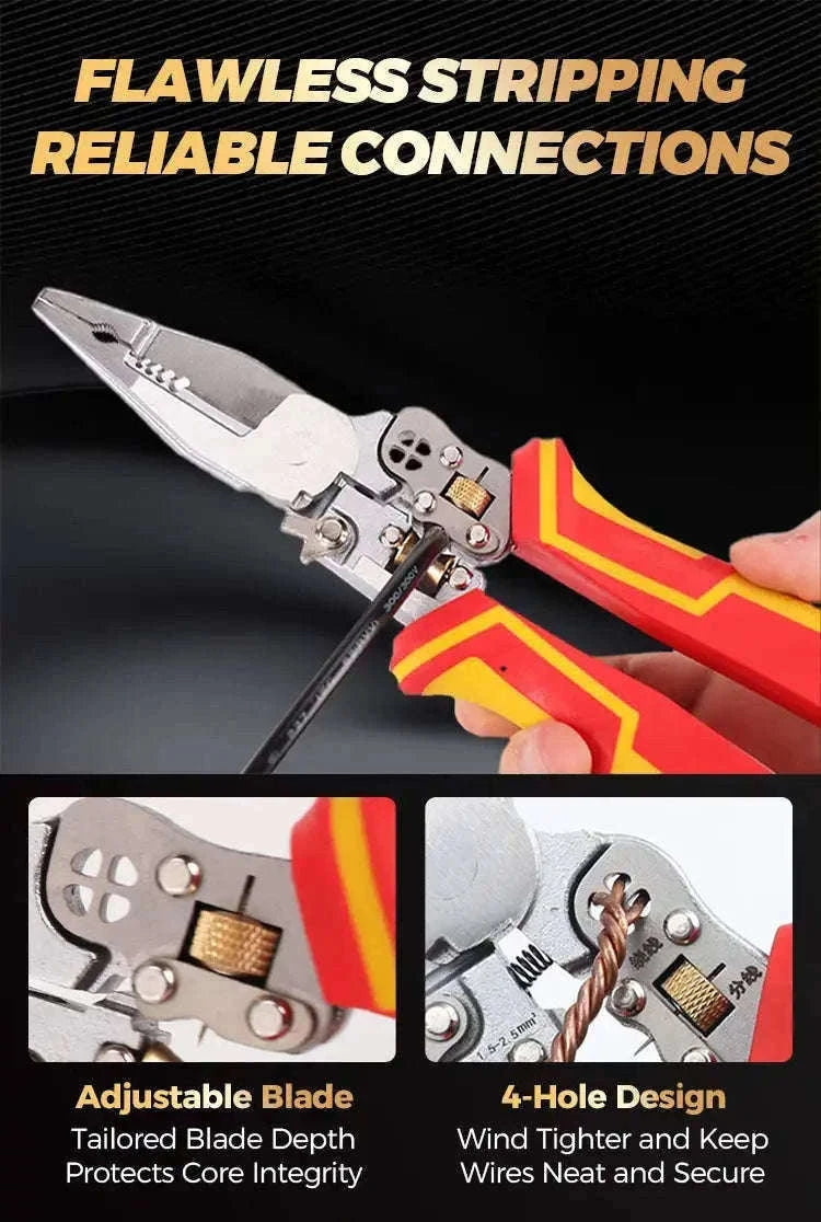8-in-1 Multi-Function Wire Stripper, Cutter & Crimping Pliers Tool-Default Title
