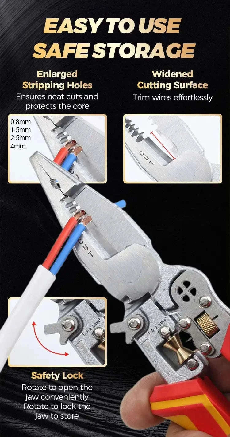 8-in-1 Multi-Function Wire Stripper, Cutter & Crimping Pliers Tool-Default Title