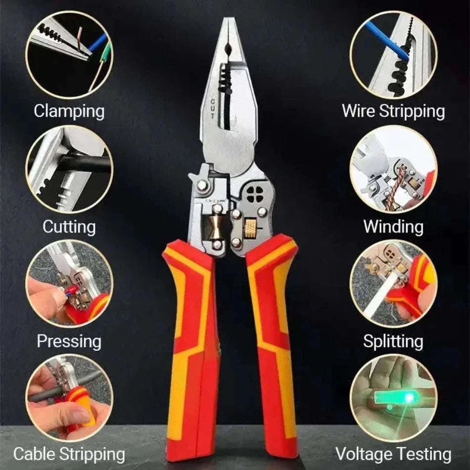8-in-1 Multi-Function Wire Stripper, Cutter & Crimping Pliers Tool-Default Title