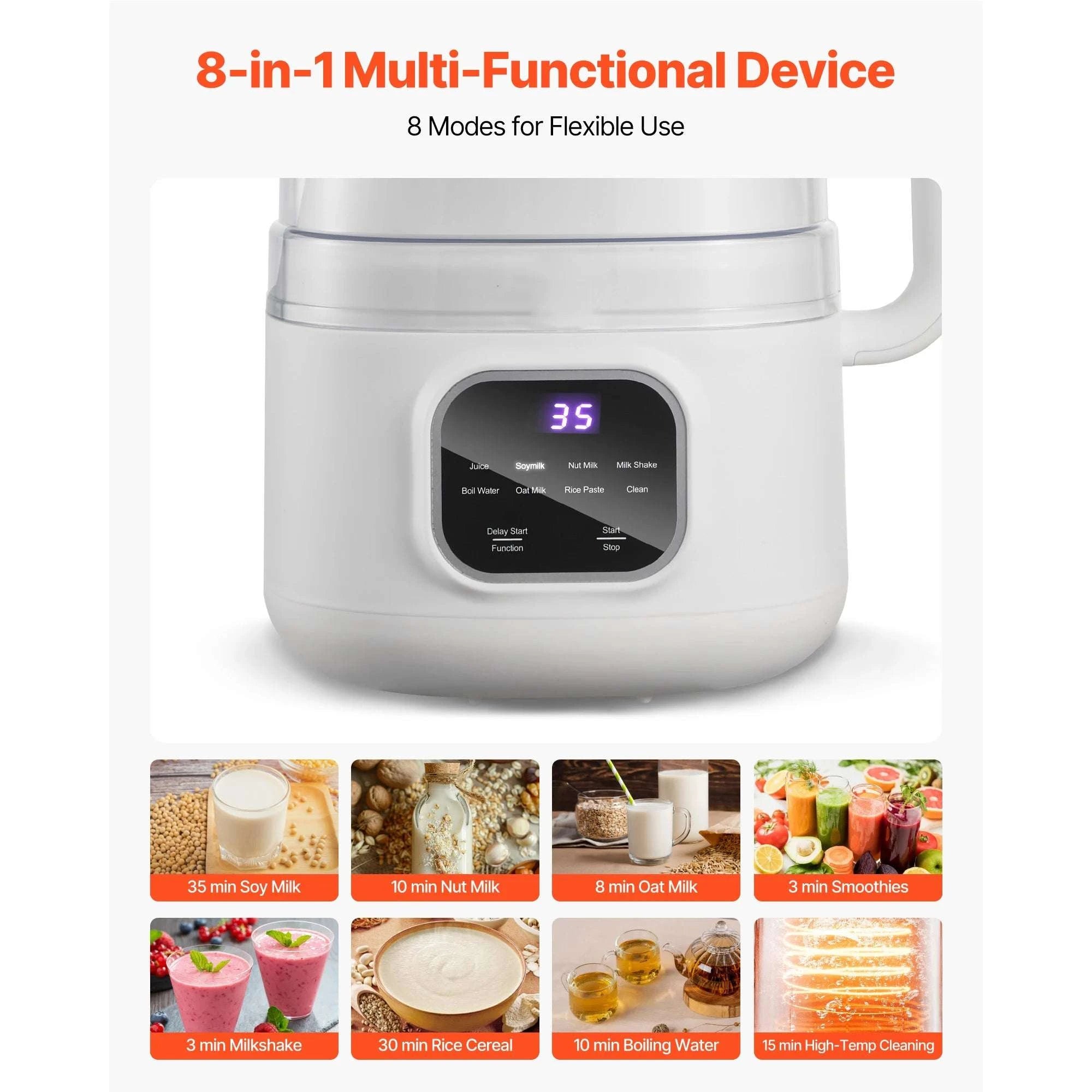 8-in-1 Nut Milk Maker 34oz with Self-Cleaning & 12h Timer-1000ml / United States