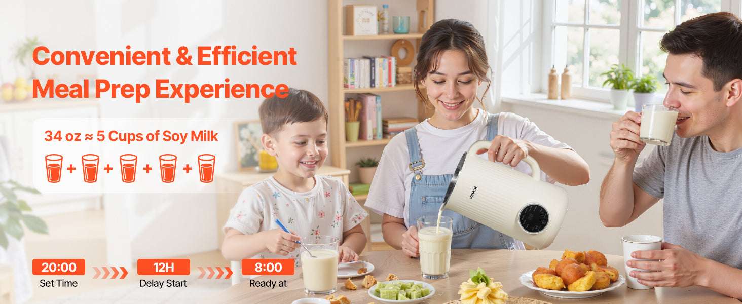 8-in-1 Nut Milk Maker with Self-Cleaning & 12-Hour Timer-600ML / United States