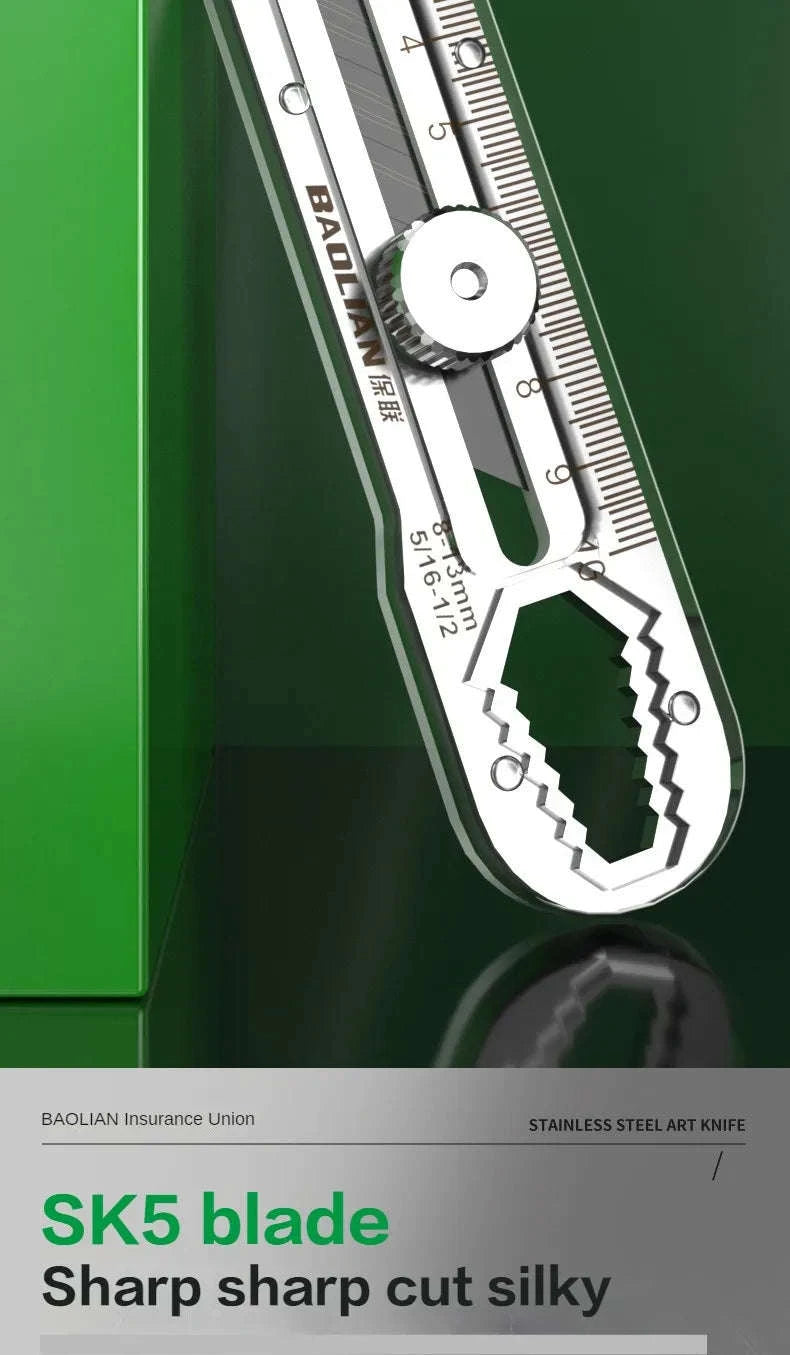 8‑in‑1 Stainless Steel Utility Knife Box Cutter-10 Blades