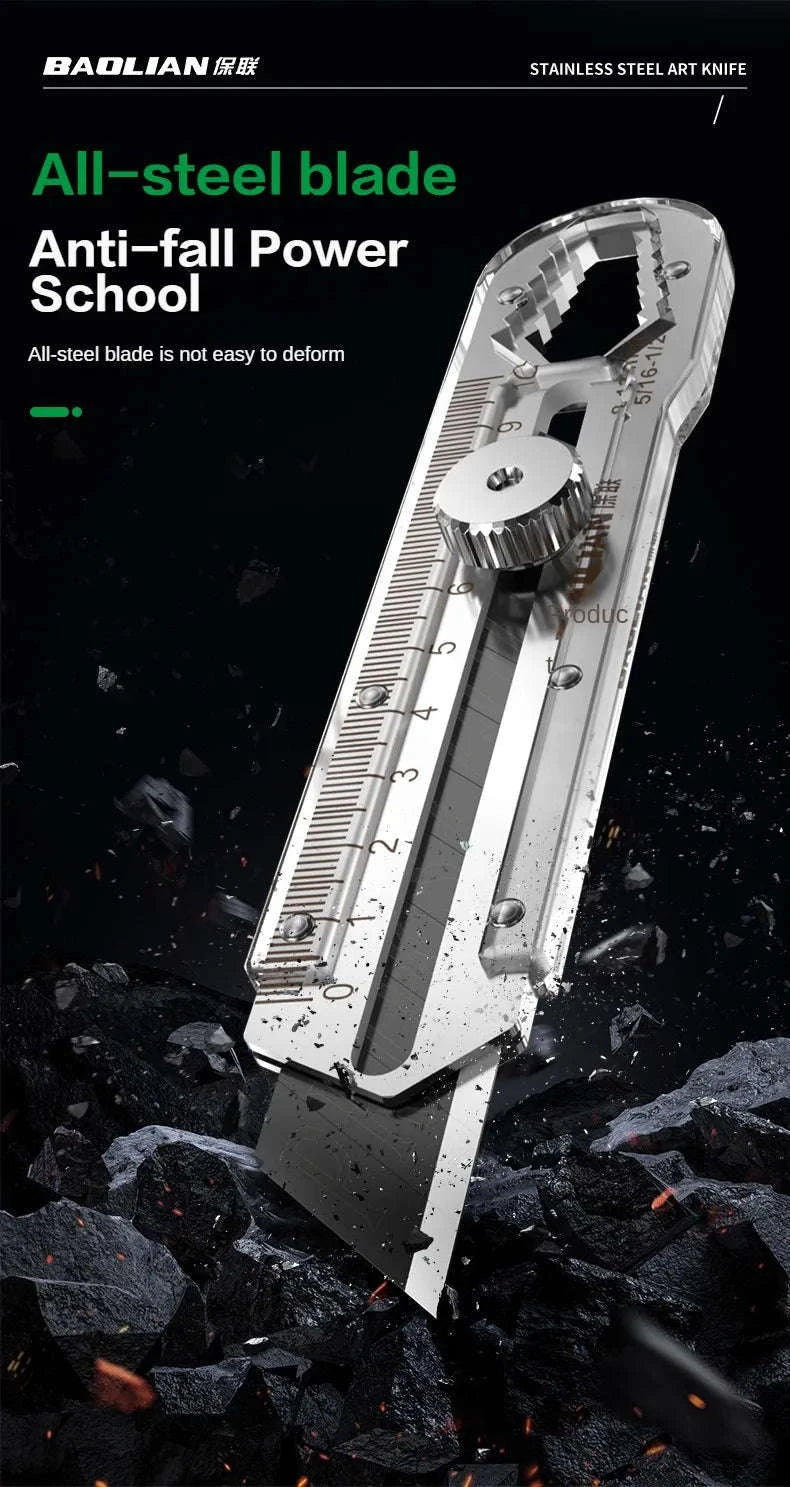 8‑in‑1 Stainless Steel Utility Knife Box Cutter-10 Blades