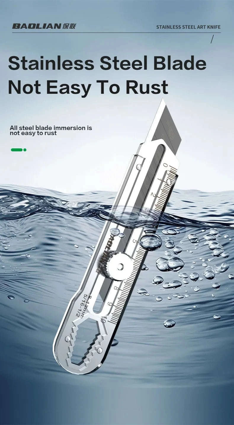 8‑in‑1 Stainless Steel Utility Knife Box Cutter-10 Blades